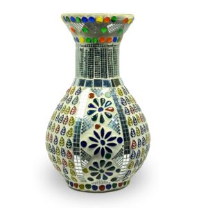 Royal Bloom Mosaic Vase – 8 Inch | Handcrafted Decorative Flower Vase