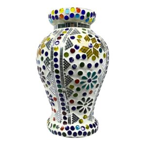 Handmade Mosaic Decorative Vase | Ceramic & Glass Art | Luxury Home & Office Décor | 8.5 Inch