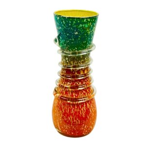 Handcrafted Dual-Tone Artistic Glass Vase – 8.1 Inch | Luxury Home Décor
